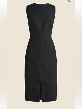 J. Crew High-neck Sheath Dress in Stretch Linen Blend